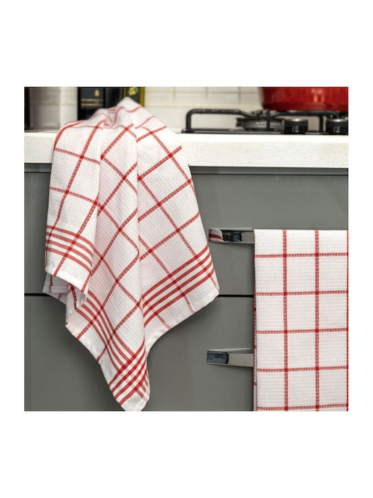 Lenjerii Deosebite Prosop De Bucătărie Din 100% Bumbac În Culoare Roșie 50x70cm 5 Bucăți