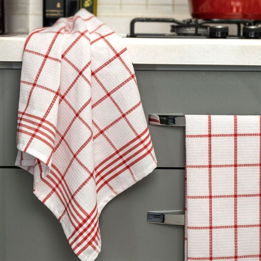 Lenjerii Deosebite Kitchen Towel Made of 100% Cotton in Red Colour 50x70cm 5 Pieces
