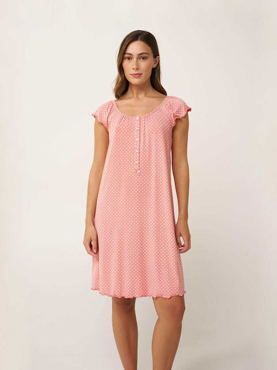Vamp Vamp Sommer Nachthemd Rosa Tan
