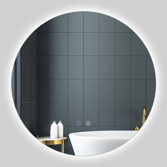 Costway BA8431 Στρογγυλός Led Αφής 60x60cm Κίτρινο