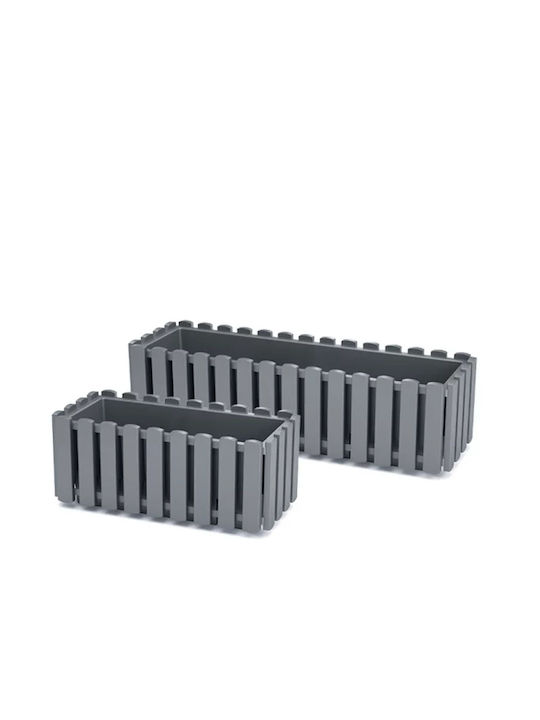 Iliadis Boardee Plastic Planter Box Stone Gray 58x18x6cm