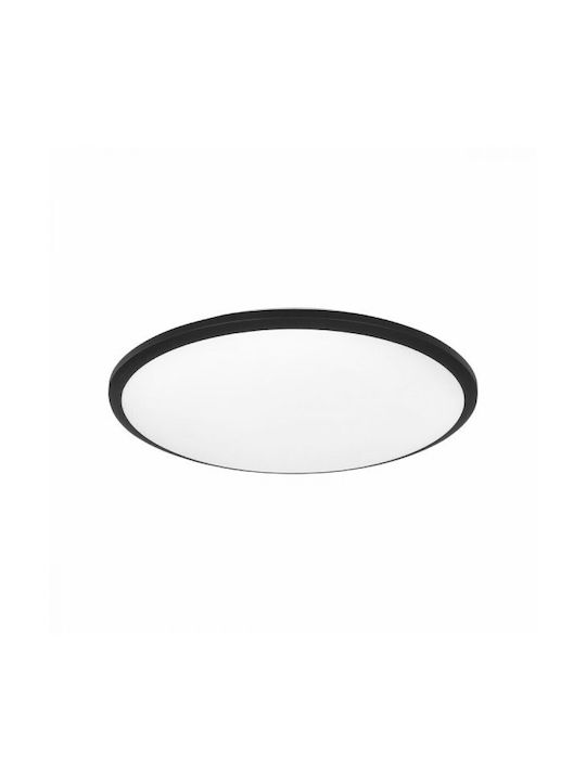 Spot Light Πλαφονιέρα Οροφής Μπάνιου Μαύρη με Ενσωματωμένο LED