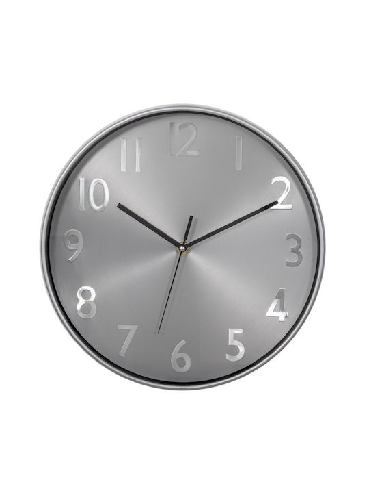 Iliadis Wall Clock Plastic Silver Ø30cm