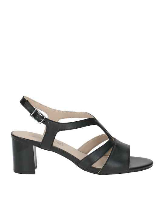 Caprice Damen Sandalen Schwarz Leder