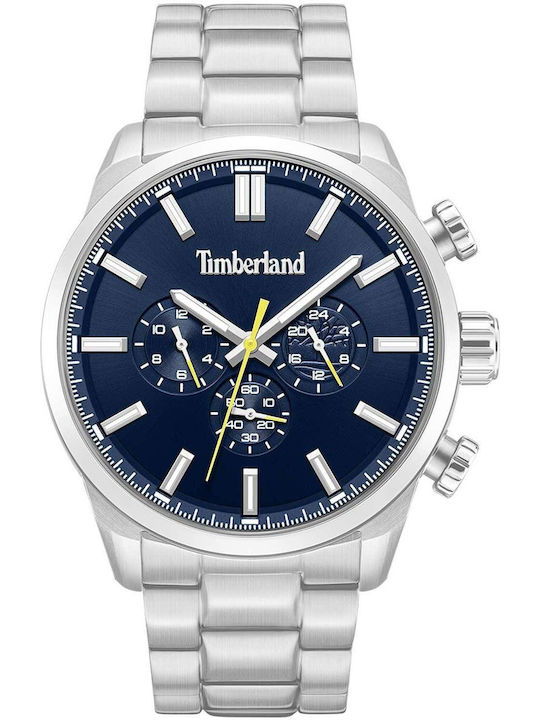Timberland Henniker Ii Men's Watch 46mm Chronograph Battery with Silver Stainless Steel Bracelet