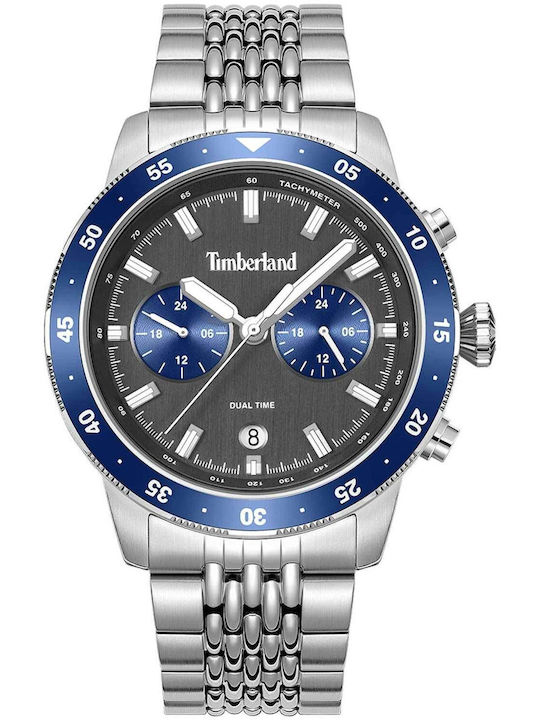 Timberland Herrenuhr 44mm Batterie mit Silber Metall-Armband