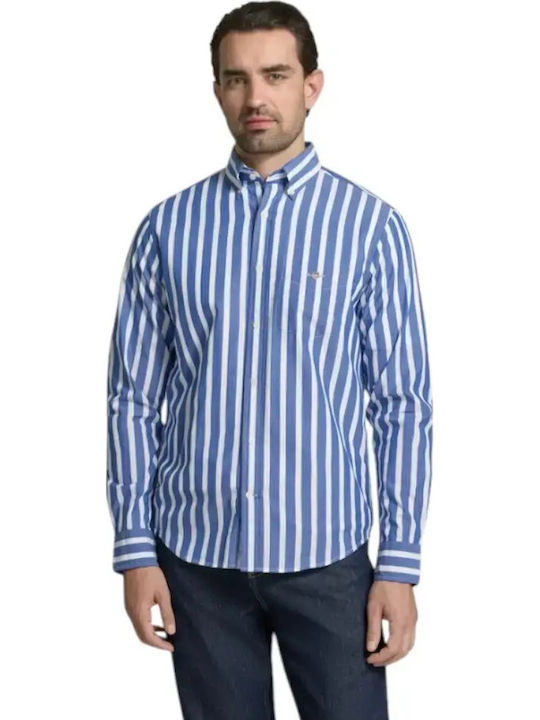 Μακρυμάνικo Βαμβακερό Πουκάμισο Ριγέ College Blue