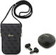 Guess 4G Script Logo And Crossbody Bag In-ear Bluetooth Handsfree Headphones with Sweat Resistance and Charging Case Black