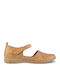 Women's Ballerina Shoes With Strap In Brown Colour