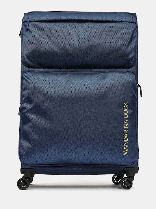 Mandarina Duck Zephyr Μεγάλη Βαλίτσα Ταξιδίου Υφασμάτινη Dress Blue με 4 Ρόδες Ύψους 83εκ.