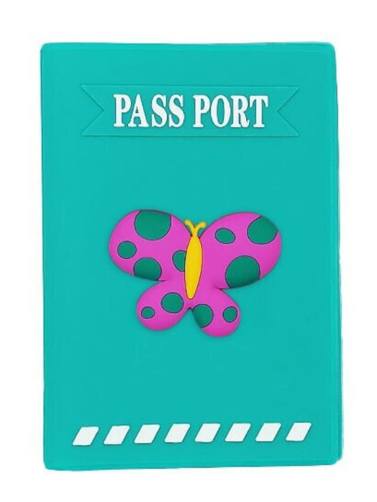 Cute Traveler Passport Case Butterfly Turquoise