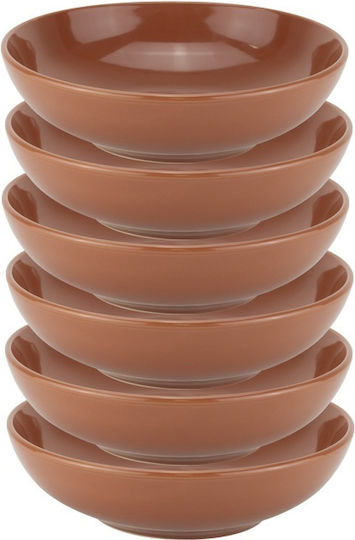 Raki Servierplatte Und Schüssel Keramik Braune 20cm 6 Stück