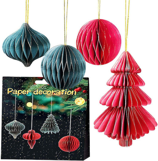 Papier Dekoration 3D Faltbare Hängendes Ornament 4 Stück 10x8cm