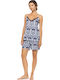 Pink Label Summer Babydoll Babydoll Blue Tropical