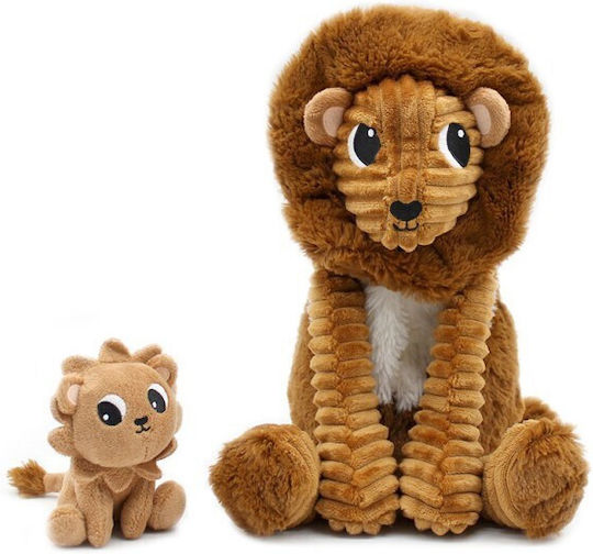 Les Deglingos Plush Lion Mom & Baby Valentine's Day with Sound 26 cm