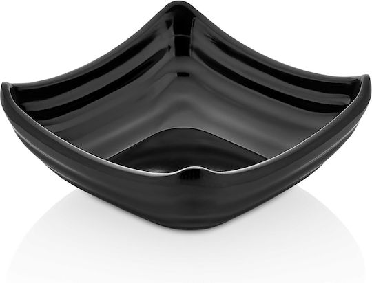 Raki Square Melamine Black Serving Bowl