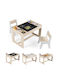 Kids Table Set with Chairs for Painting White Costway