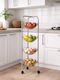 ForHome Kitchen Cart Metallic 4 Tiers Silver 30x30x97cm