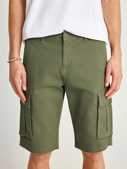 Funky Buddha Men's Cargo Bermuda Khaki