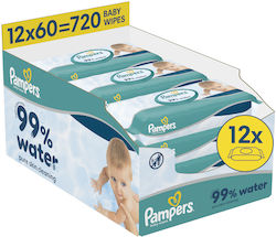 99% Water Baby Wipes χωρίς Οινόπνευμα & Parabens 12x60pcs 99% Water Baby Wipes χωρίς Οινόπνευμα & Parabens 12x60pcs