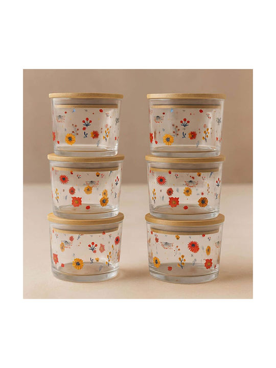 Hermia Set 6 Stück Allgemeine Verwendung Glasvasen mit Deckel 220ml 6 Stück