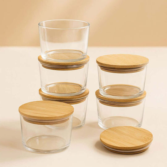 Hermia Hermia Set 6 Stück Allgemeine Verwendung Glas Vasen mit Deckel Weiß 220ml 6 Stück
