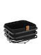 Raki Square Fabric Bread Basket Black 19cm