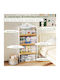Metal Floor Bookcase White 130x61x130cm