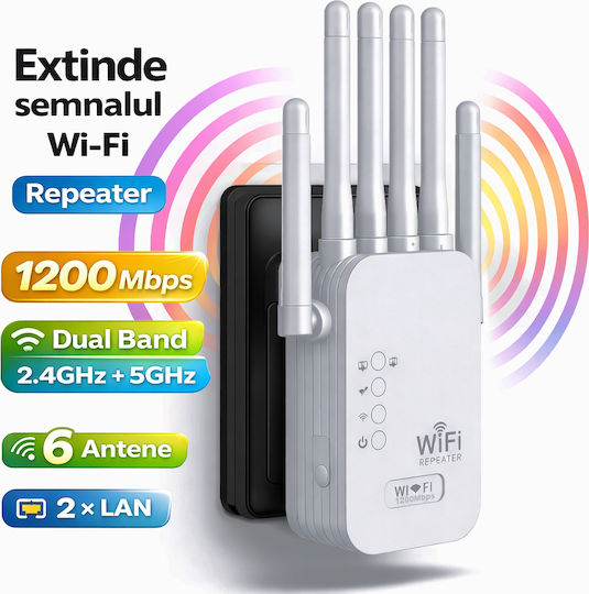 Linomag WiFi Extender Dual Band (2.4 & 5GHz) 1200Mbps με 2 Ethernet