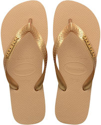 Havaianas Top Logo Metallic Flip Flops Χρυσά Havaianas Top Logo Metallic Flip Flops Χρυσά