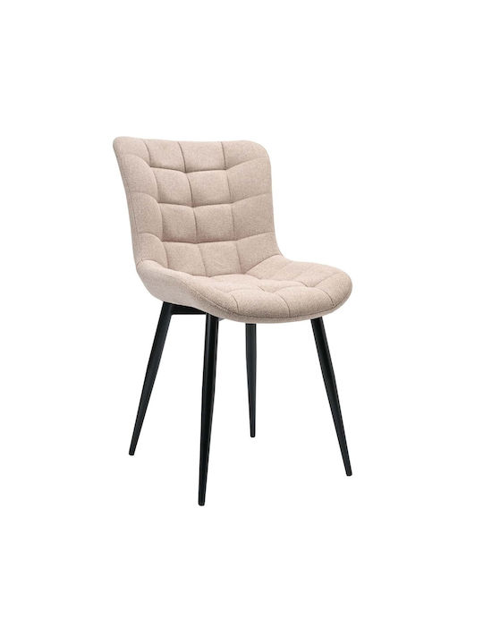 Unico Dining Chair with Fabric Upholstery Beige 48x62x85cm