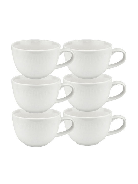 Raki Moss Set Cesti Maro Din Porțelan Alb 220ml 6 Bucăți