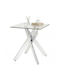 Quadratischer Beistelltisch aus Glas in Silber M50xL50xH57cm