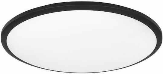 Spot Light Πλαφονιέρα Οροφής Μπάνιου Μαύρη με Ενσωματωμένο LED