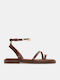 Flache Sandalen Für Damen Braun