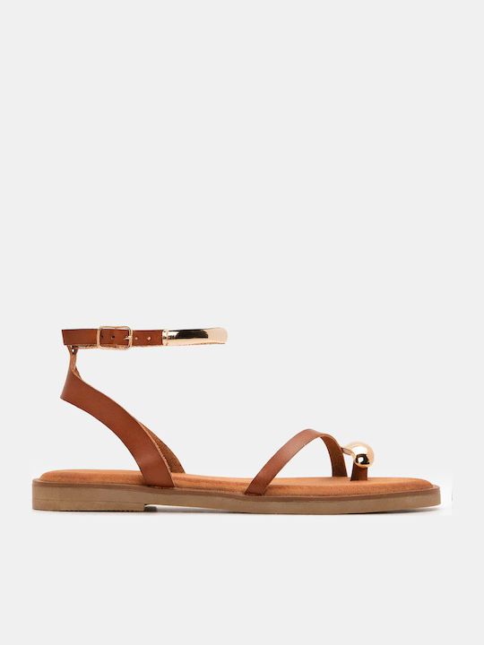 Luigi Damen Flache Sandalen Braun