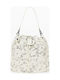 Leather Women's Drawstring Bag White / Black
