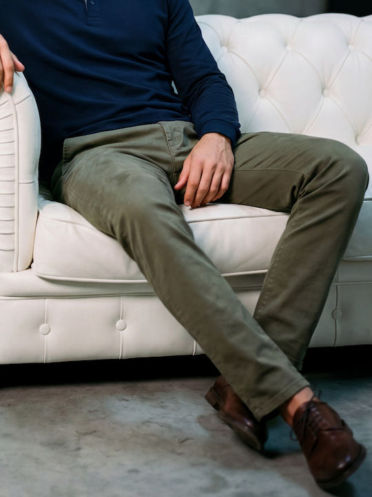 Mastino Chino Elastic Trousers In Regular Fit G...