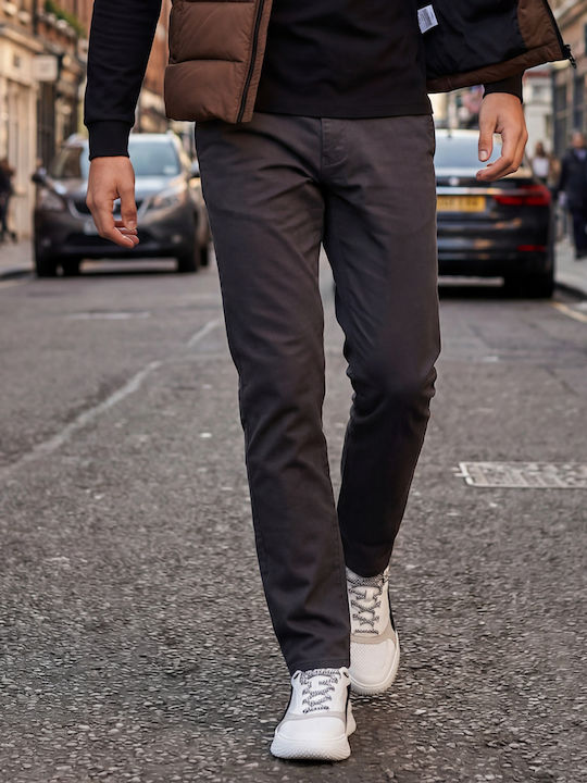 Chino Elastic Trousers in Regular Fit Gray