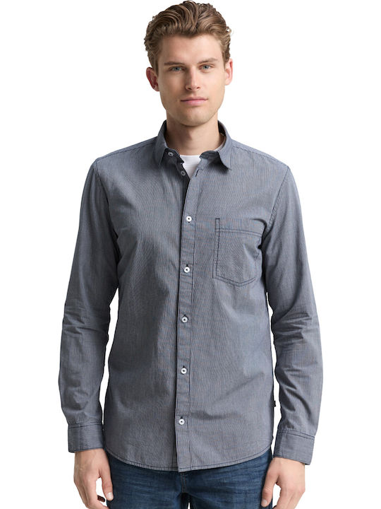 Дълъг Ръкав Риза на Райета Тъмносин Dark Navy Stripe