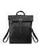 Roll Top Leder Vintage Laptoptasche Urban Schwarz Unisex Ay-32-bl