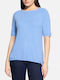 Women's Short Sleeve Blouse Light Blue