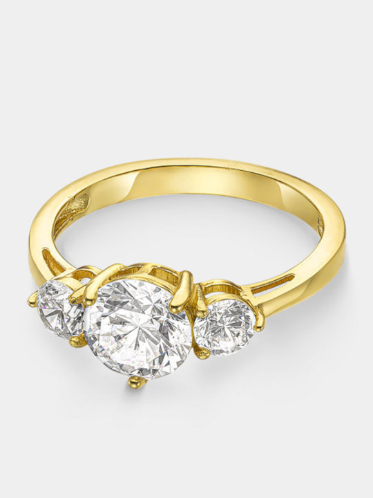 Vogue Women's Ring with Zircon from Gold Plated Silver
