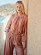 Women's Satin Blouse Powder