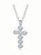 Kiriakos Gofas Damen Weißgold Kreuz 9K mit Kette