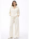 Women's Ecru Set with Trousers with Rubber Band in Loose Fit