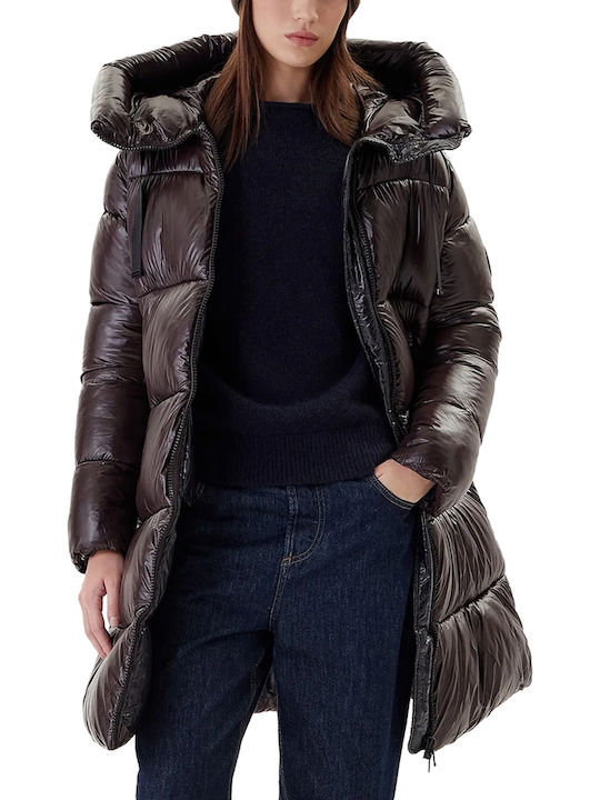 Women's Jacket for Winter Brown Black