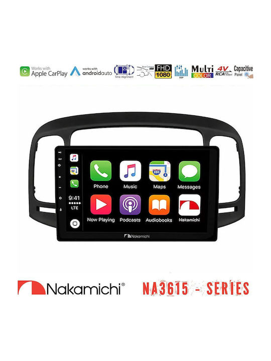 Nakamichi Car Audio System for Hyundai Accent 2006-2011 Bluetooth USB WiFi GPS Apple CarPlay Android Auto with 9" Touch Screen