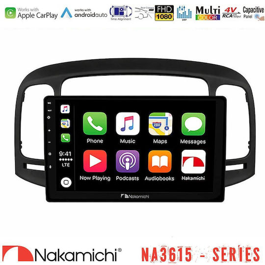 Nakamichi Car Audio System for Hyundai Accent 2006-2011 Bluetooth USB WiFi GPS Apple CarPlay Android Auto with 9" Touch Screen