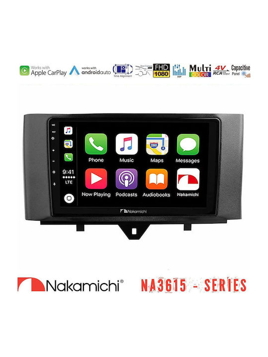 Nakamichi Auto-Audiosystem FürZwei Smart FürZwei 2010-2014 Bluetooth USB Eingebautes Wi-Fi GPS Apple CarPlay Android Auto Mit Touchscreen 9 Zoll
